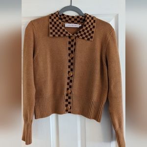 Checkered button up cardigan